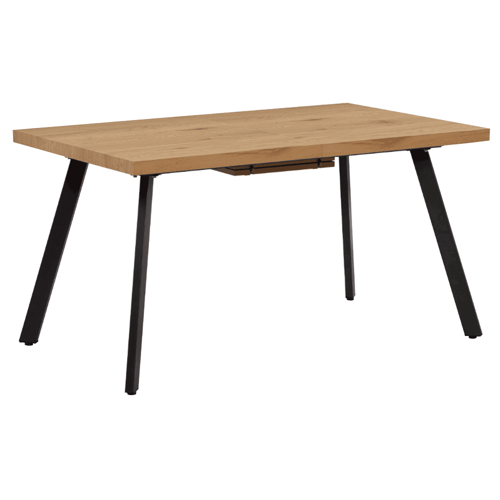KONDELA Jedálenský stôl, rozkladacia, dub / kov, 140-180x80 cm, AKAIKO